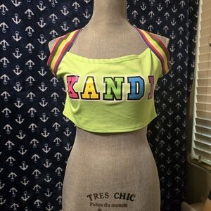 Dolls Kill Neon Green Kandi Crop Top
